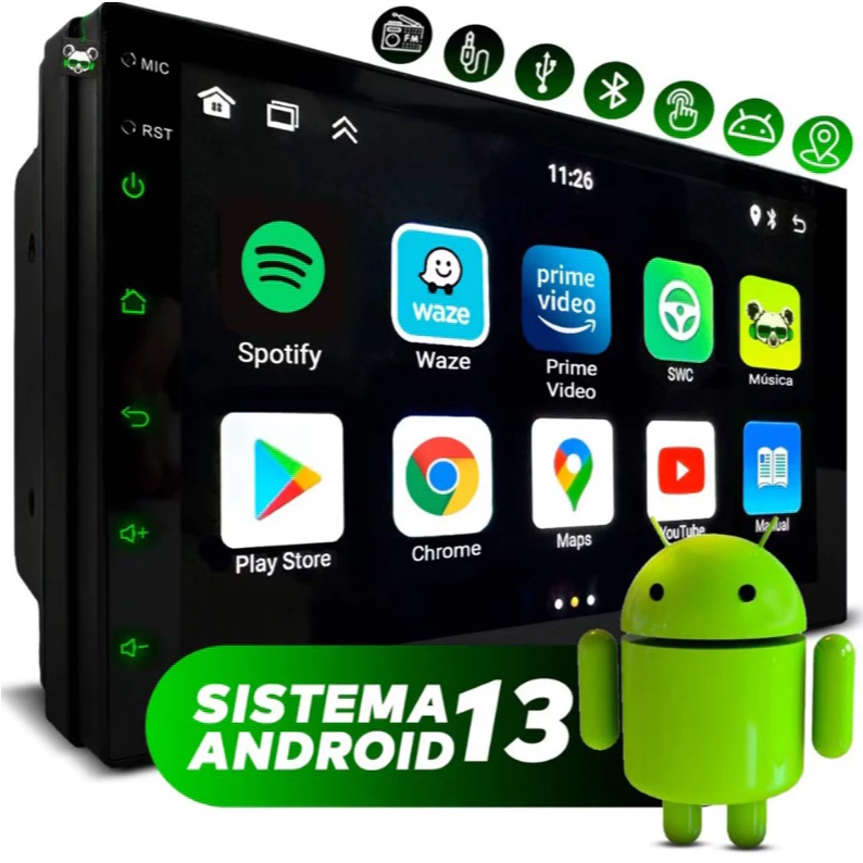 Central Multimidia Android 13 GPS Integrado Wi-Fi CarPlay Android