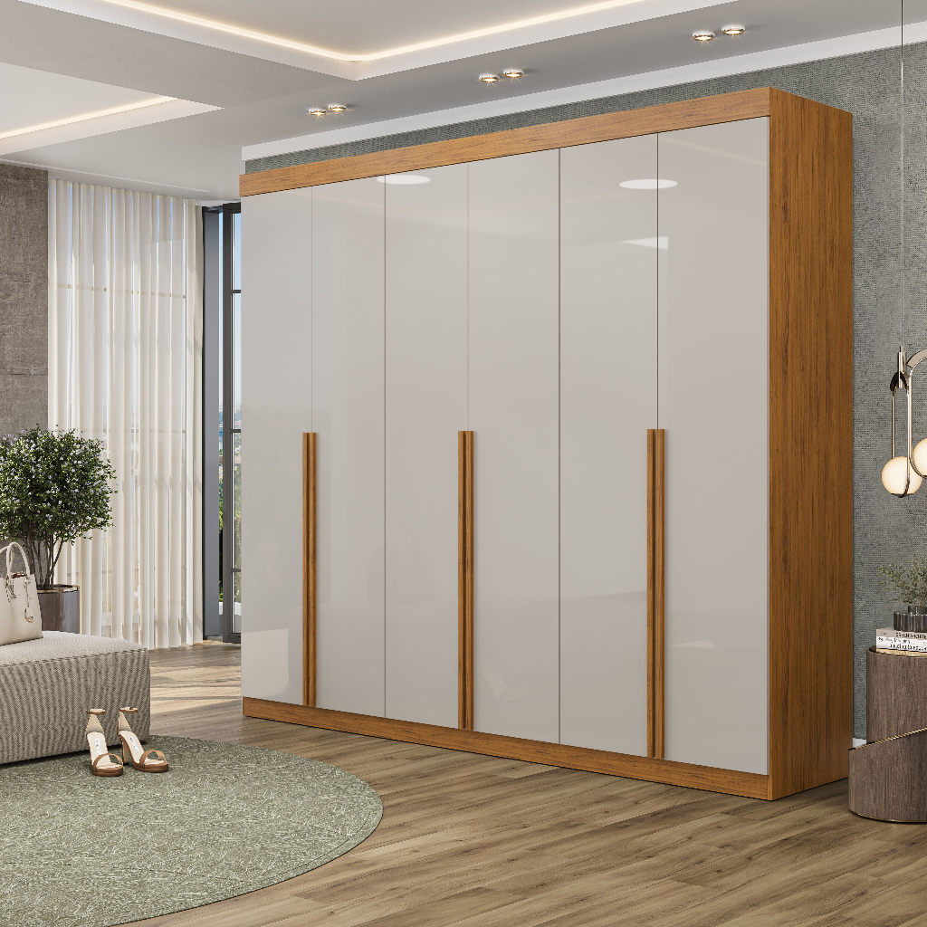 Guarda-Roupa Casal Grande 6 Portas | Design Moderno | Espaçoso e Resistente