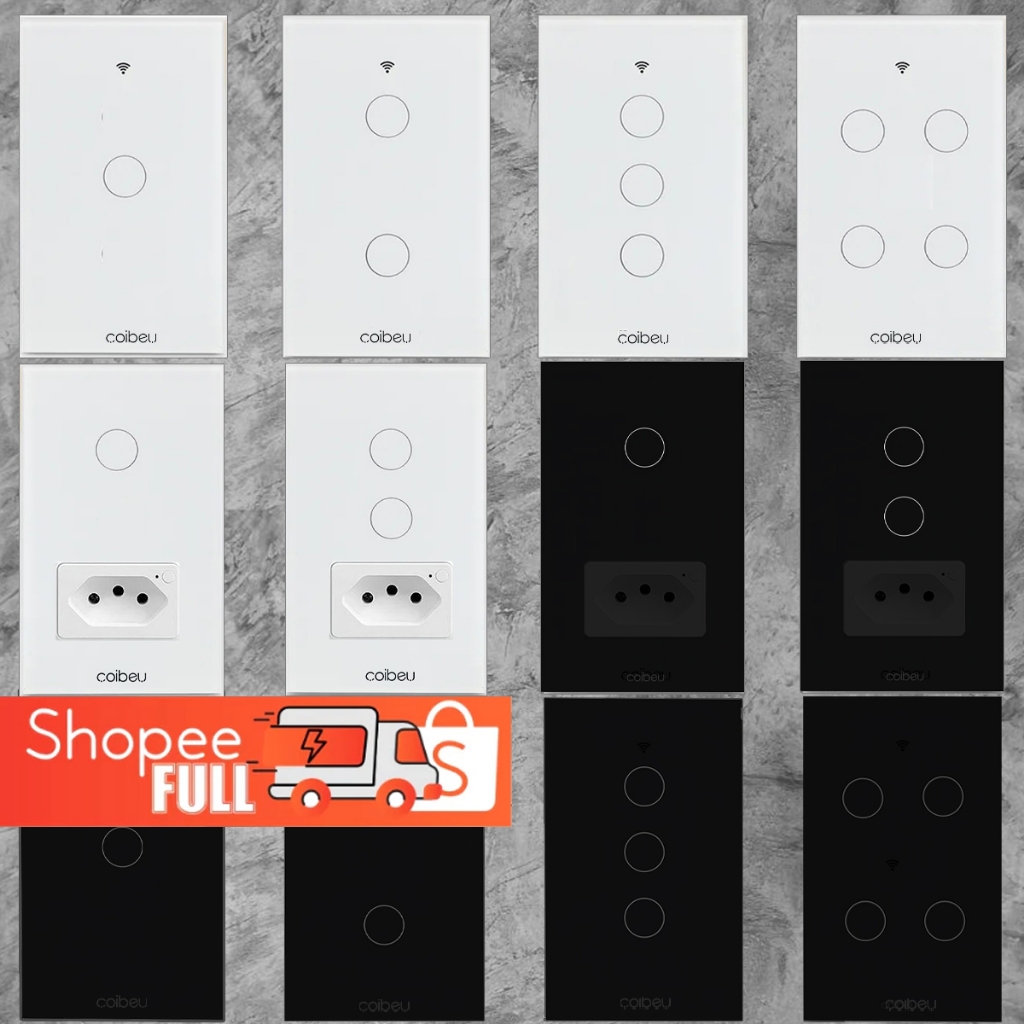 Interruptor Inteligente Tomada 1 2 3 4 Botão WiFi Smart Automação