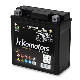 Bateria para Ybr Crypton 105 115 XTZ 125 XT 600 Super 100 Sky 110 Star 50 Win 110 12V 5.5Ah KB5.5LU-BS VRLA Komotors
