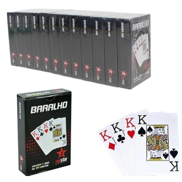 Kit 12 Baralhos De Truco Com 54 Cartas Red Star Atacado | Shopee Brasil