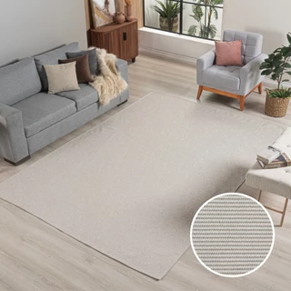 Tapete Jacquard 3,00m x 2,00m Antiderrapante Desing Off White Ideal Para Sala Escritório Quarto