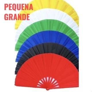Leque Oriental Grande ou Pequena - Material Resistente Cores Únicas Lisas em Oferta na Shopee