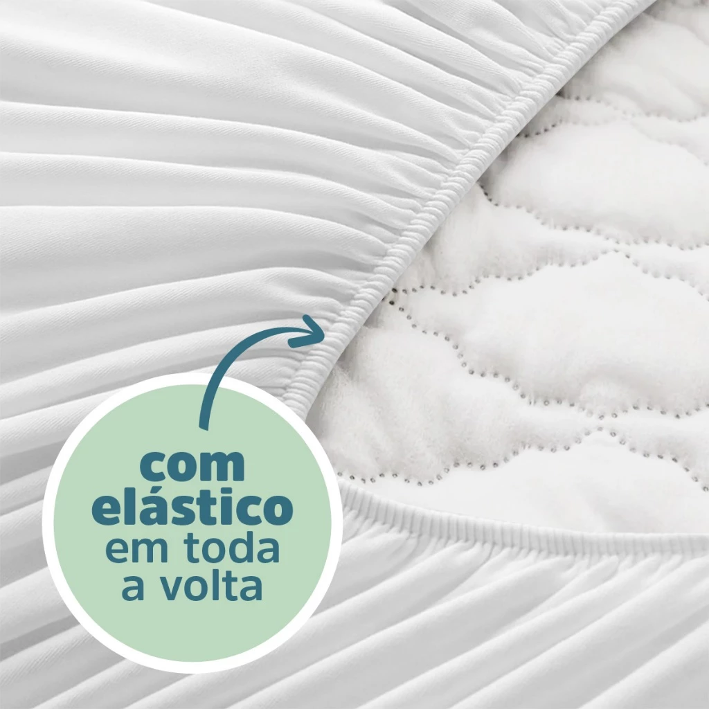 Lençol Protetor Ajustável Macio e Impermeável Avulso Para Colchão Berço Solteiro Casal Queen e King