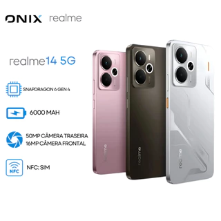 realme 14 5G 256GB/512GB Armazenamento + 8GB/12GB RAM, Snapdragon 6 Gen 4, Bateria 6000mAh, Versão Global.