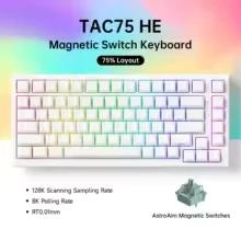 Teclado Magnético RGB Akko Tac75 HE 75% Switch AstroAim - BRANCO
