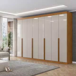 Guarda Roupa Casal 8 Portas com Puxadores em MDF – Grande, Sofisticado e Funcional