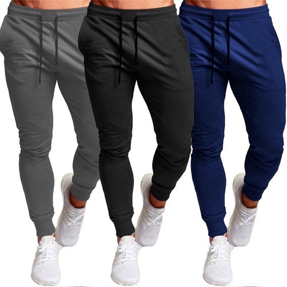 Kit 3 Calça Moletom Chimpa Jogger Skinny Masculina Confortável Dry Fit