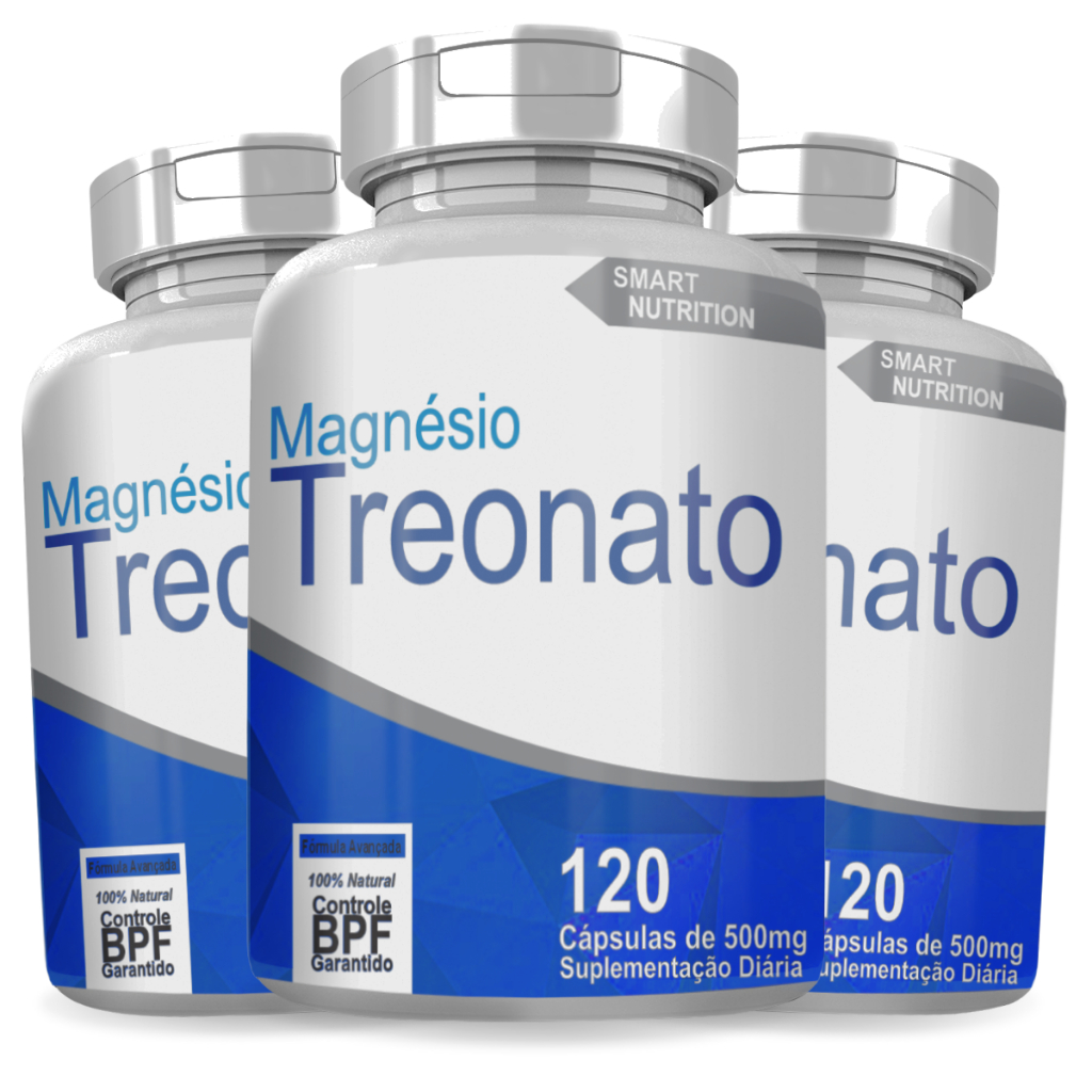 3x Magnésio Treonato 120 Cápsulas – Apoio Cognitivo, Memória, Estresse ...