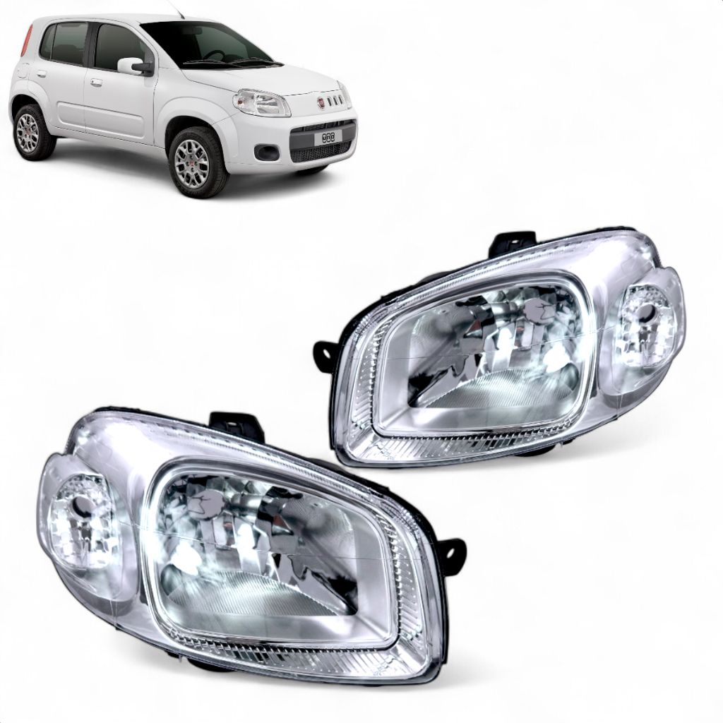 Farol Uno Fiorino Vivace Way 2011 2012 2013 2014 2015 2016 Cromado ...