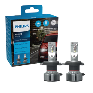 Par Lâmpada LED Philips Ultinon Pro 6100 H4 220% 12v 24v em Oferta na Shopee