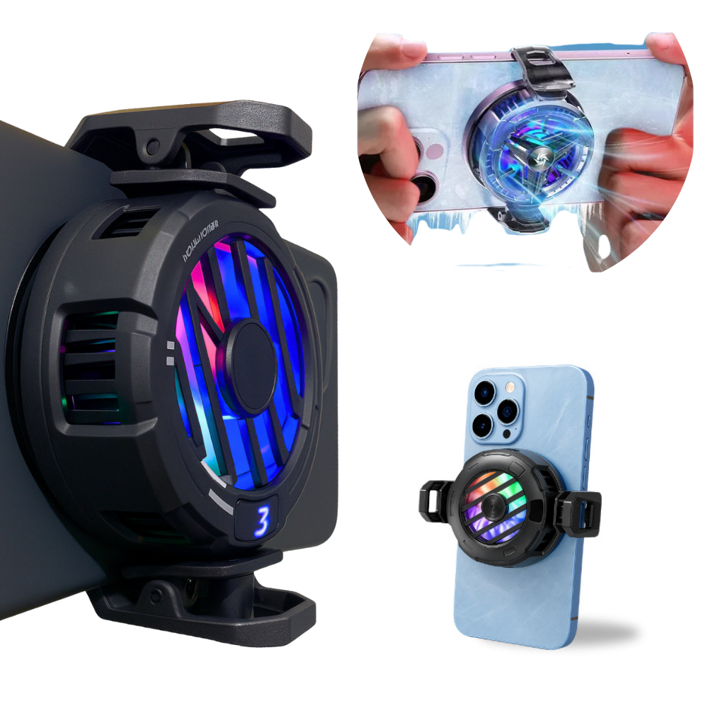 Resfriador Cooler Magnético RGB para Celular Gamer com Display Digital ...