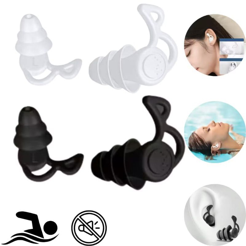 Kit 4 Protetor Tampão De Ouvido Auricular Para Natação Dormir 3 Camadas ...
