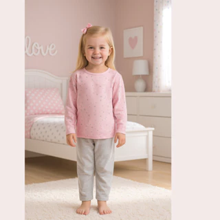 Pijama Flanelado Inverno Infantil Feminino Frio Menina Blusa Manga Longa e Calça Moletinho Personagens em Oferta na Shopee