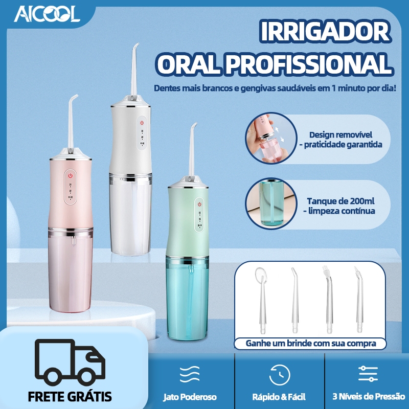 AICOOL Irrigador Dental Oral Portátil Recarregável USB 220ml Promoção ...