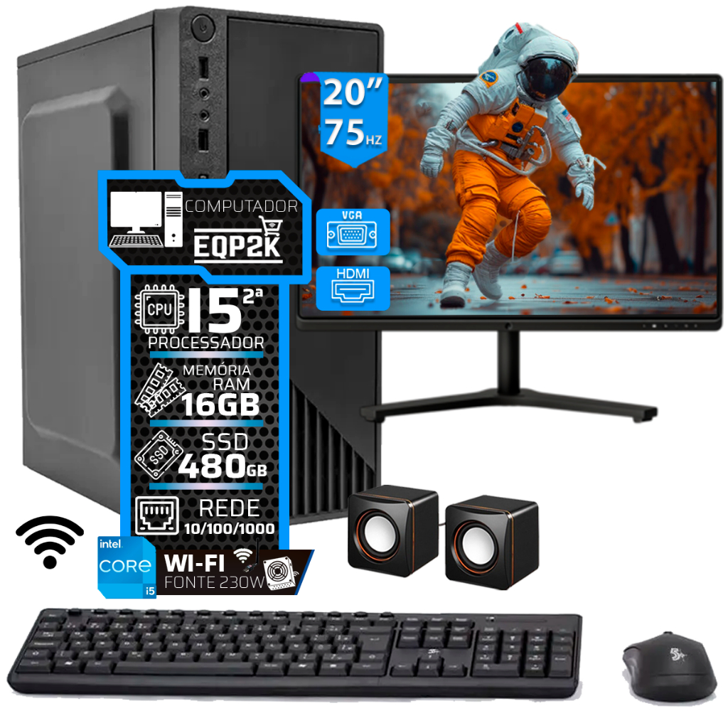 Computador Intel I5 Ssd 480gb 16gb Memória Ram Monitor 20 | Shopee