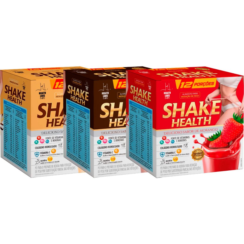 Kit 3x Shake Health (Substituto de Refeições) - 240g Cada (720g