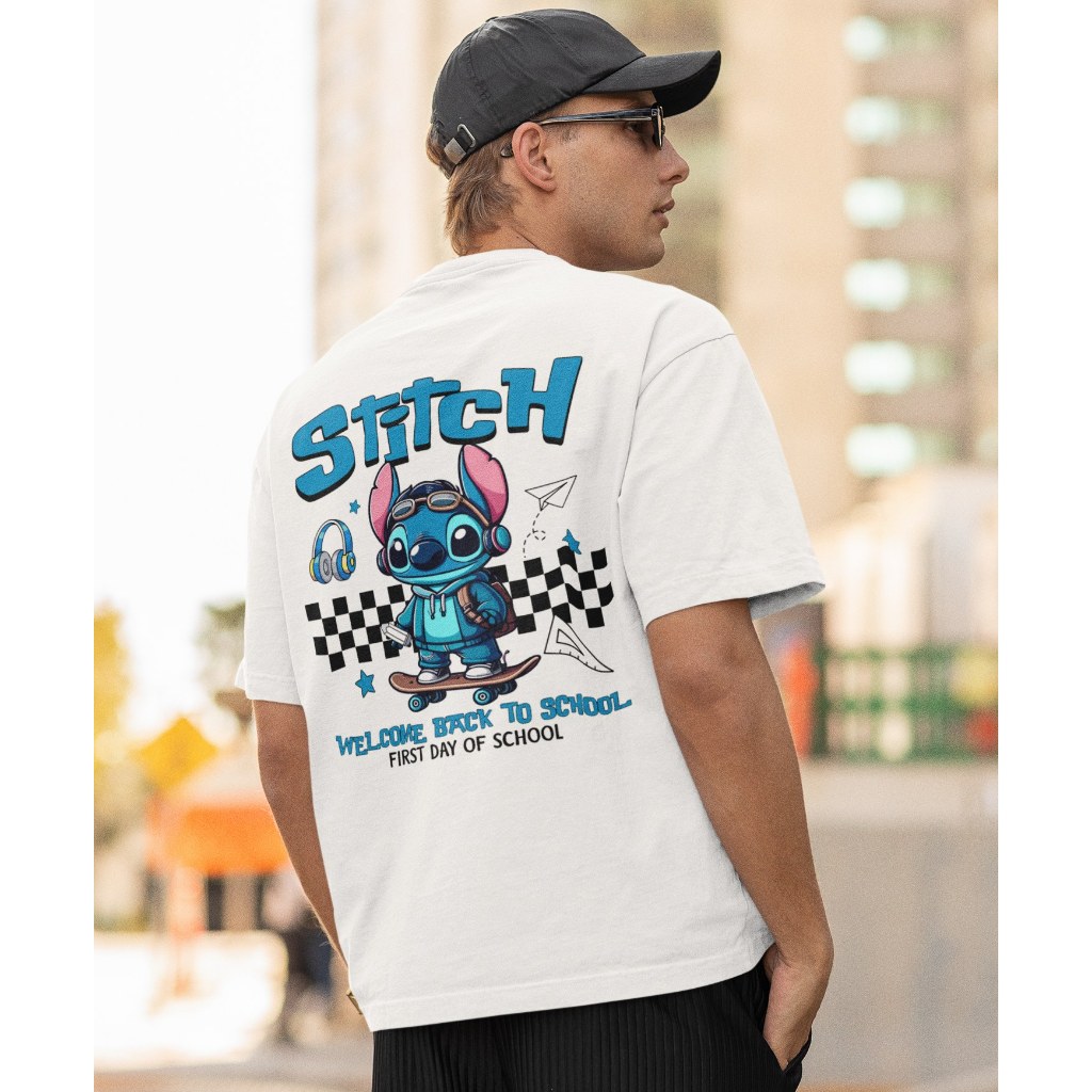 Camiseta Masculina Stitch Filme Lançamento Moda Influencer Algodão Premium
