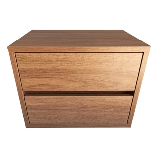 1 Mesa De Cabeceira C/ 2 Gaveta 100% Mdf Montado Freijó 25cm
