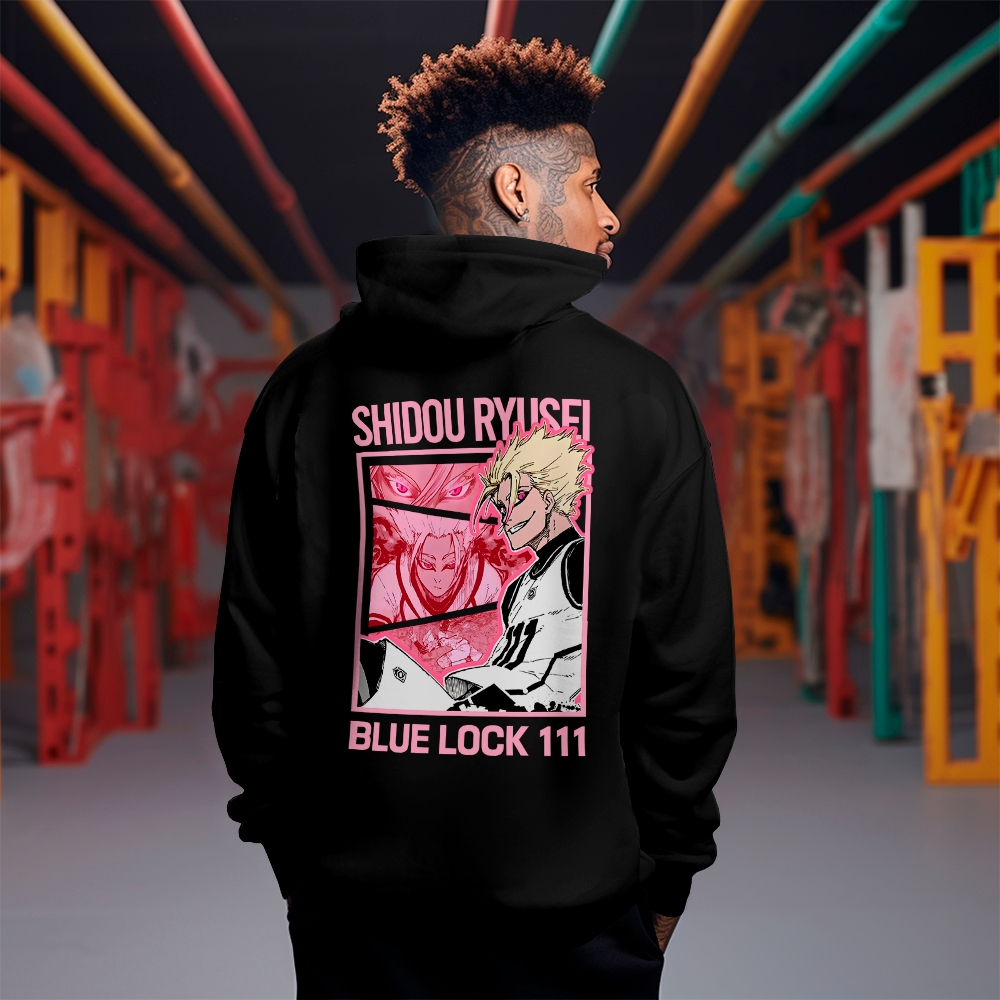 Blusa Moletom Capuz Blue Lock Shidou Ryusei Atacante Anime Bolso