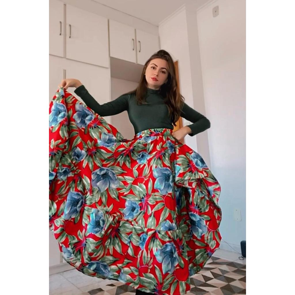 Saia de Carimbó Rodada Adulto Dança de Roda Festa Típica