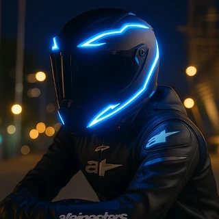 Faixa de Luz LED para Capacete de Motocicleta - Sinal Noturno 4 em 1, 3 Modos, Kit de Acessórios de Decoração