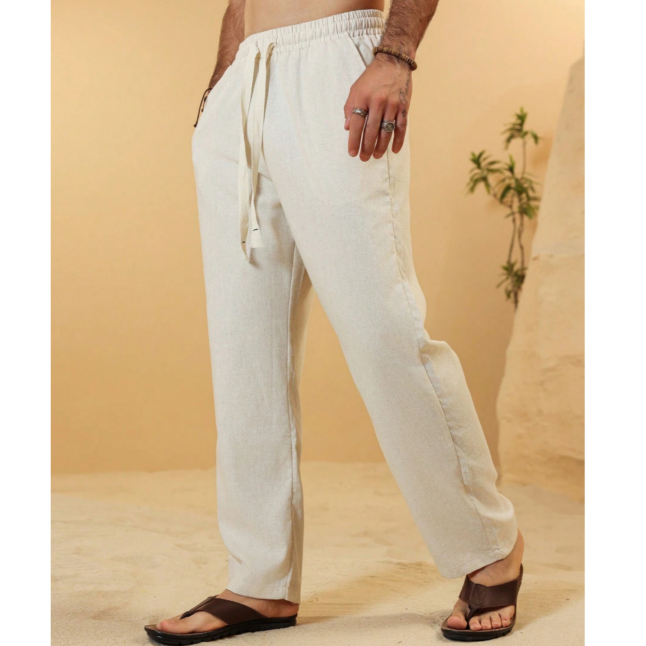 Calça Baggy Alfaiataria Linho Masculina Folgada Casual Streetwear Calça Balão Bag Promoção