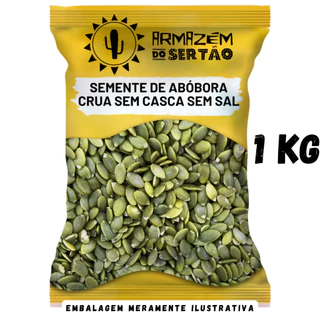 Semente de Abóbora Crua Sem Casca Sem sal Verde 100% Natural