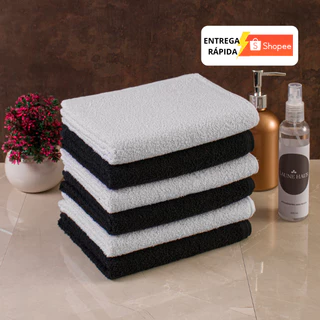 Kit com 20 Toalhas de Rosto Salão de Beleza Barbearia Manicure Algodão