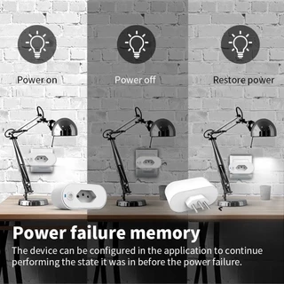 SMART PLUG-Adaptador de soquete Wi-Fi Tuya, Smart Life App Control, Alexa e Google Home, Adaptador de soquete, 16A