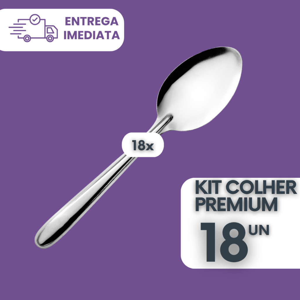 Kit 18 Talheres de Inox Premium Praticidade para sua Cozinha Buffet e ...