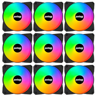 1und ou Kit com até 10 Cooler Fan HQ RGB 16 Leds para Gabinete PC 120mm - Pontogg