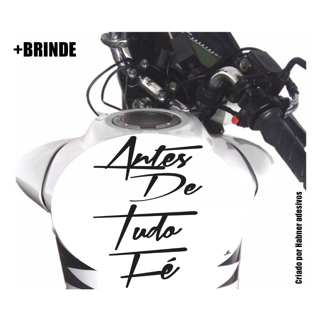 Adesivo Frase para Tanque de moto antes de tudo fé | Shopee Brasil