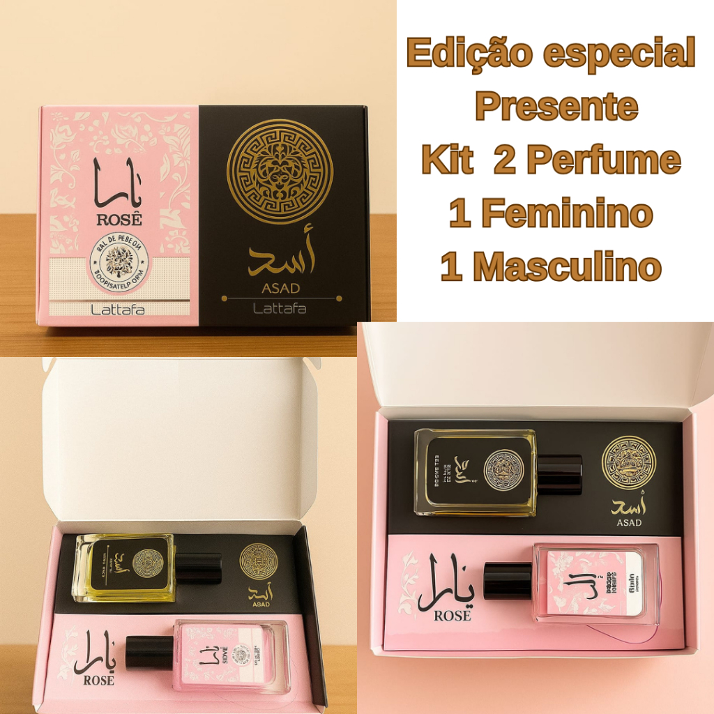 Kit 2 Perfume Asad e Rosê 30 ml cada - Edição Presente Especial Para ...