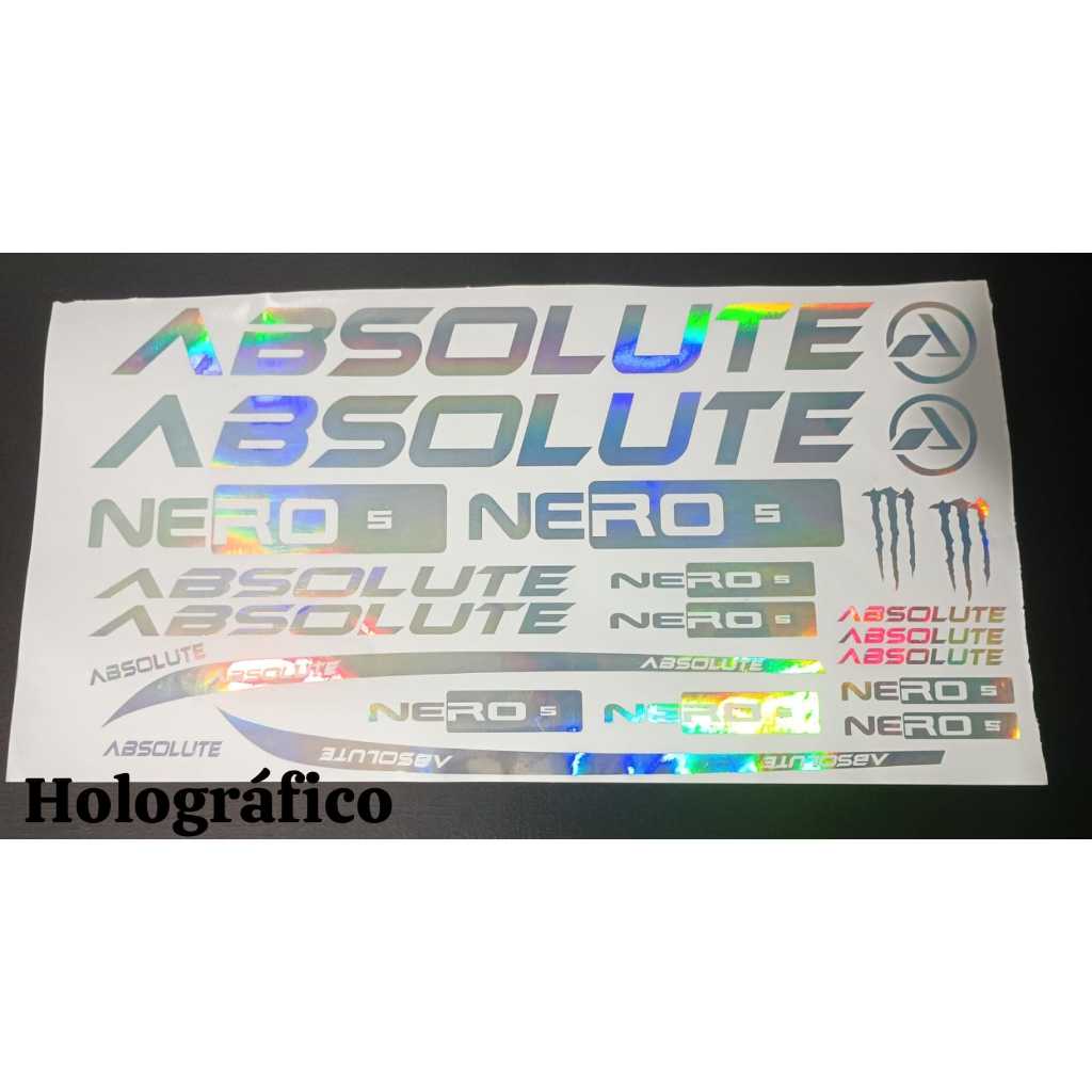 Adesivos Absolute NERO 5 HOLOGRAFICO Mtb Mountain bike bicicletas.