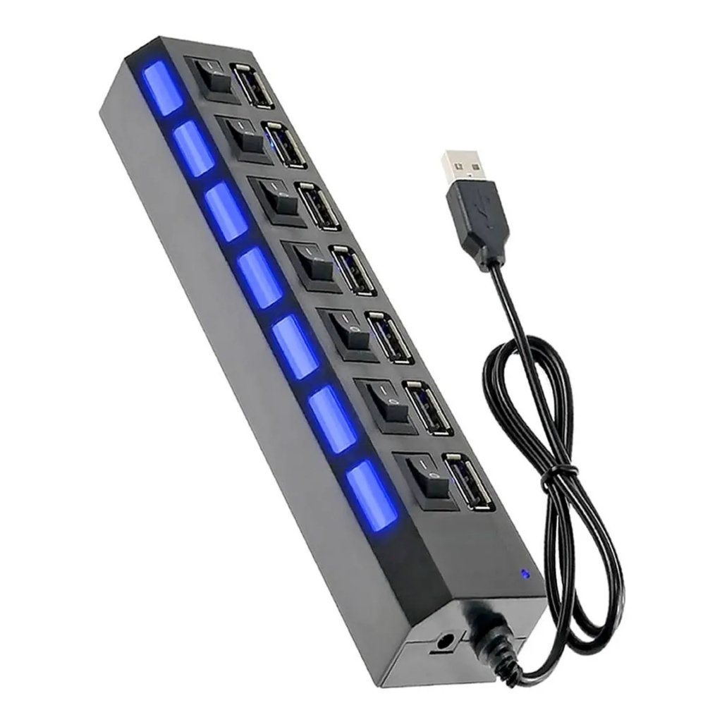 Hub Usb 7 Portas 2.0 Usb Extensor para Notebook com Chave Seletora Usb ...