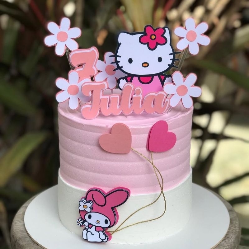 Kit Topo de bolo hello kitty+10 apliques 5cm/festa hello kitty ...