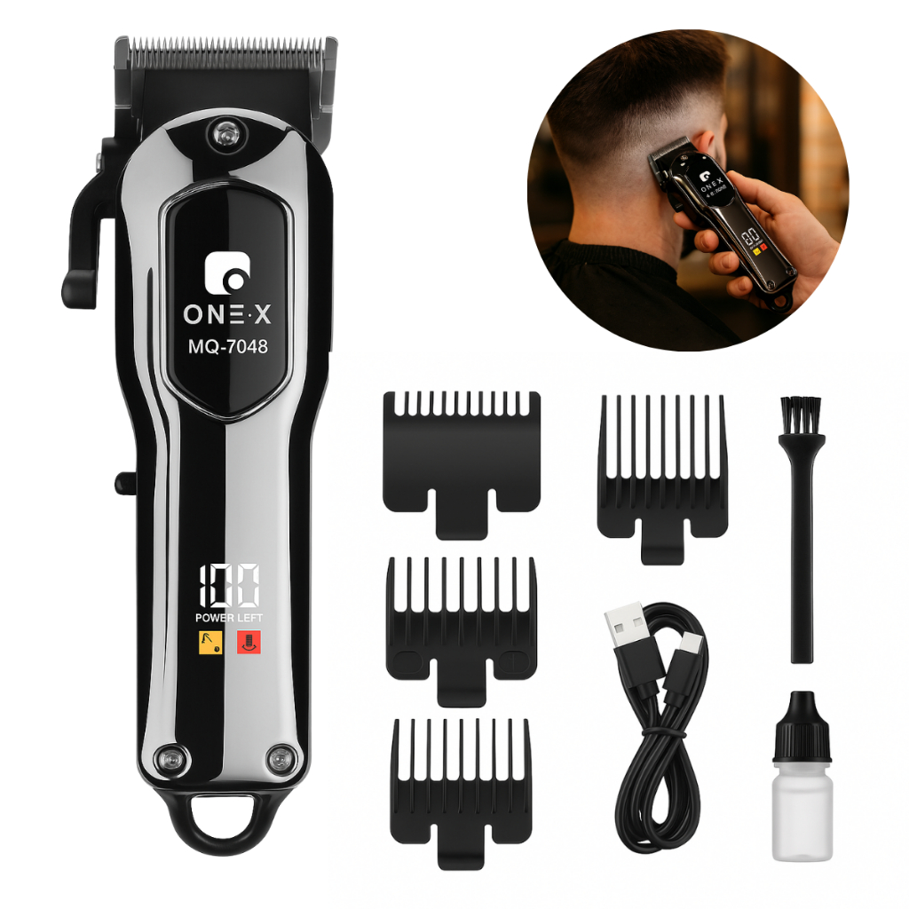 Máquina de Cortar Cabelo e Barba Sem Fio Display Lad Onex MQ-7048 ...