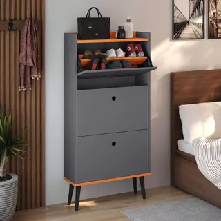 Sapateira Vertical Porta Sapatos Retrô Gavetas Basculante Prateleira Interna Organizadora - RPM