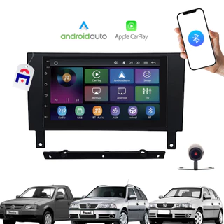 Kit Central Multimídia Gol Parati Saveiro G3 2Din 7" Carplay Android Auto Sem Fio + Câmera de Ré em Oferta na Shopee