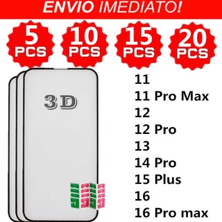Kit 5/10/15/20 Peças Película 3d para iPhonex 11 11 Pro Max 12 12 Pro 13 14 Pro 15 Plus 16 16 Pro max