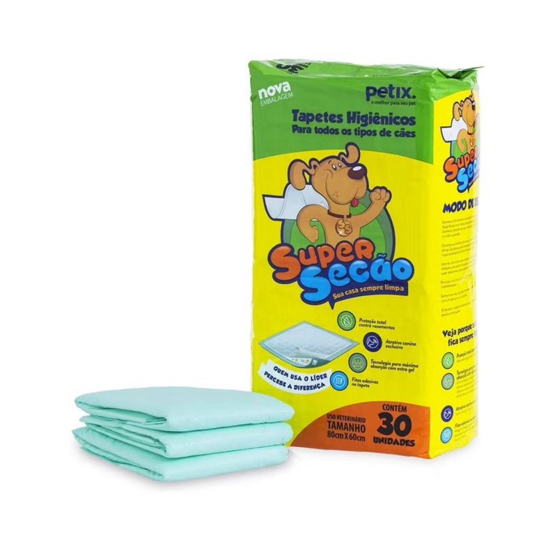 Tapete Higienico Para Cachorro Cães Super Secão 80x60cm C/30un - Petix ...