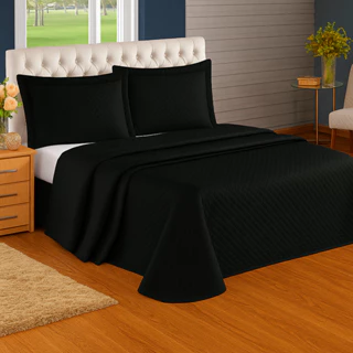 Kit Cobre Leito Colcha Com Porta Travesseiro Premium Matelado 3 Peças em Oferta na Shopee