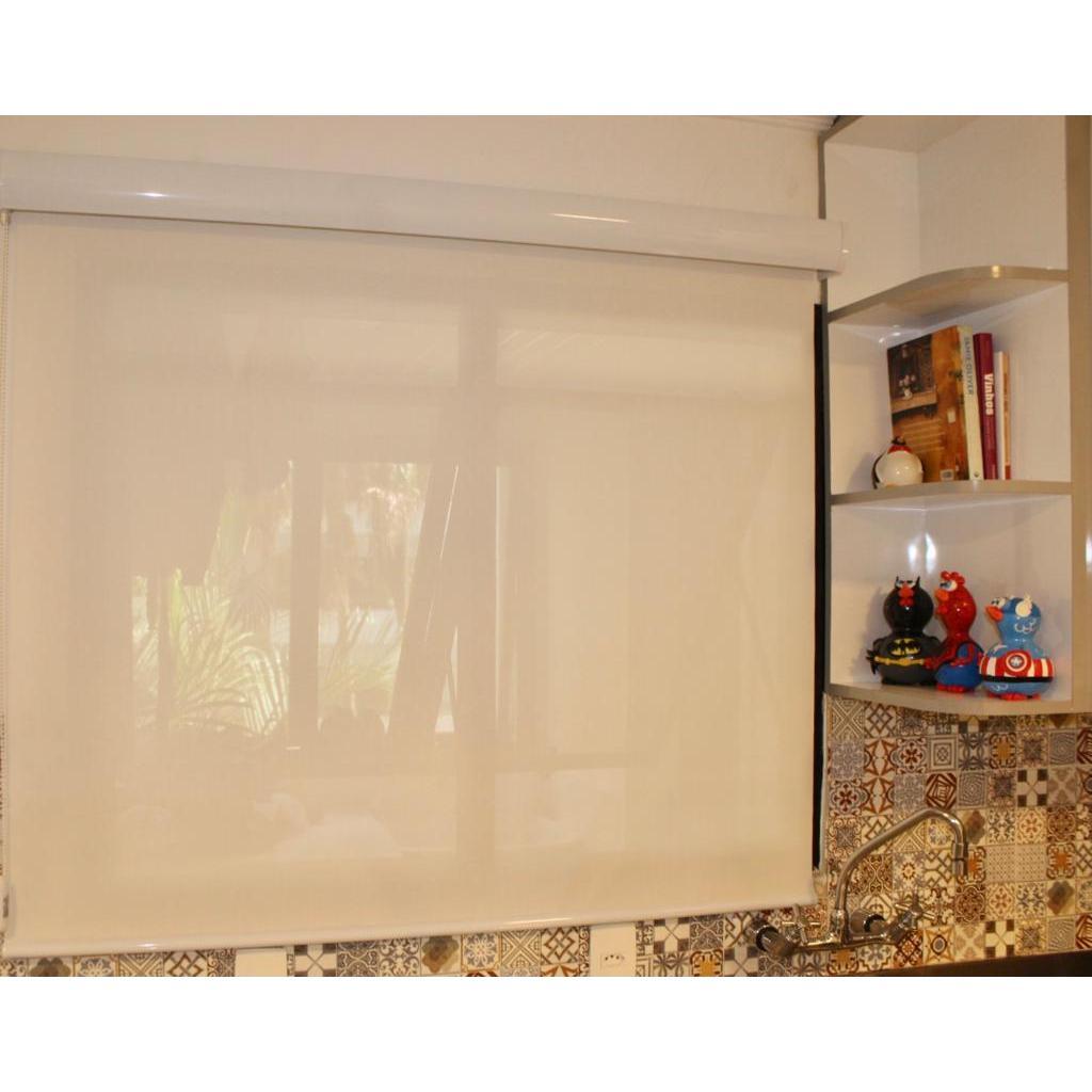 Cortina Rolo Tela Solar 3% COM BANDÔ Largura 1,80 x 1,30 Altura Linha ...