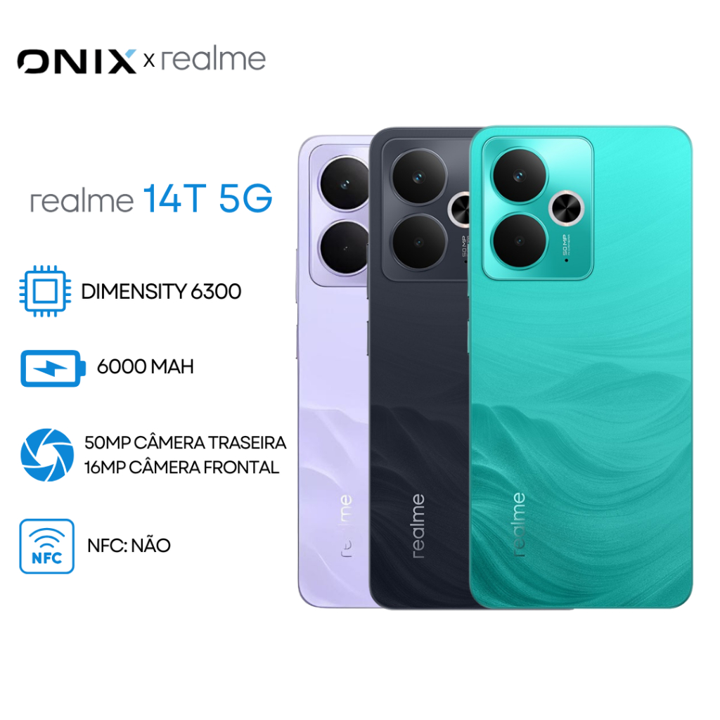 Smartphone Realme 14T 5G 256GB 8GB RAM Prote o IP69 C mera 50MP 