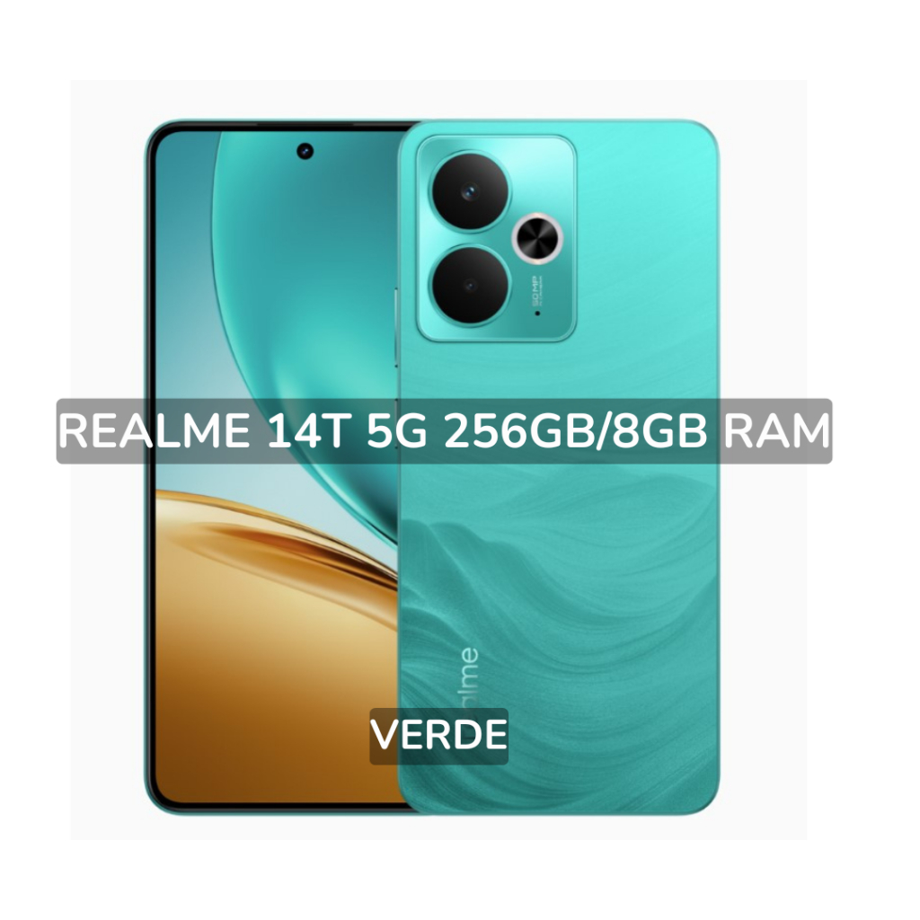 Realme 14T 5G, Versão Global, Câmera 50MP, Bateria 6000mAh