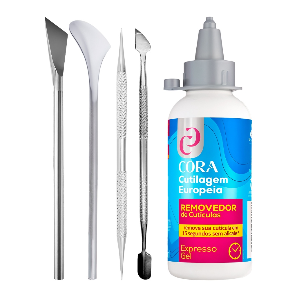 Kit Cutilagem Europeia Cora – Removedor em Gel + Raspador Inox ...