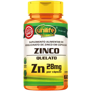 Zinco Quelato 60 Cápsulas 500mg - Unilife