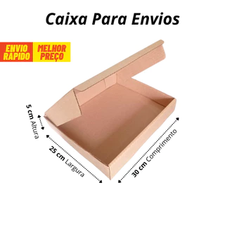 Kit 25 Caixas de Papelão 30x25x5 para Embalagem e Envio de Salgados e Doces