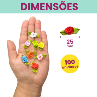 Flor Rococó com folha 25mm - 100 unidades em Oferta na Shopee